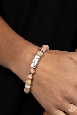 Serene Season - Orange Stone Stretchy Bracelet Paparazzi Accessories