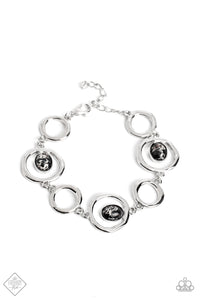 black,crackle stone,lobster claw clasp,Marble Myriad Black Stone Bracelet