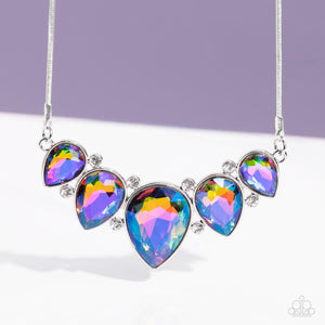 autopostr_pinterest_58290,multi,oil spill,rhinestones,short necklace,Regally Refined - Multi Oil Spill Rhinestone Necklace