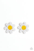 Load image into Gallery viewer, Sensational Seeds - White Flower Seed Bead Post Earrings Paparazzi Accessories