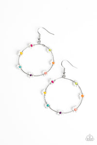 fishhook,floral,multi,seed bead,Dainty Daisies - Multi Floral Seed Bead Earrings