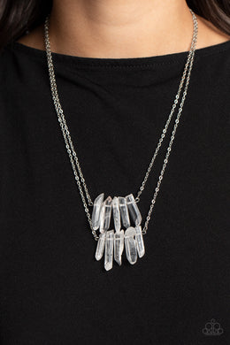 Crystal Catwalk - White Necklace Paparazzi Accessories