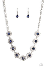 Load image into Gallery viewer, Blooming Brilliance - Blue Rhinestone Necklace Paparazzi Accessories