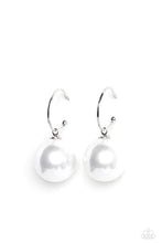 Load image into Gallery viewer, Pearl of My Eye White Hoop Earring Paparazzi Accessories