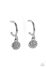 Load image into Gallery viewer, Bodacious Ballroom - White Rhinestone Hoop Earrings Paparazzi Accessories