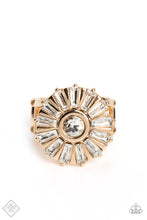 Load image into Gallery viewer, High Society Haute Gold Rhinestone Ring Paparazzi Accessories