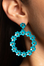 Load image into Gallery viewer, Daisy Meadows - Blue Floral Post Earrings Paparazzi Accessories