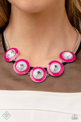Feminine Flair Pink Rhinestone Necklace Paparazzi Accessories