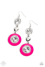 Load image into Gallery viewer, Dame Disposition Pink Rhinestone Earrings Paparazzi Accessories