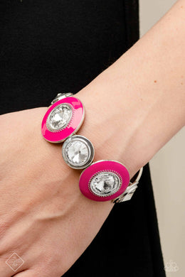 Lustrous Lass Pink Rhinestone Stretchy Bracelet Paparazzi Accessories