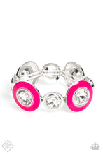 Load image into Gallery viewer, Lustrous Lass Pink Rhinestone Stretchy Bracelet Paparazzi Accessories