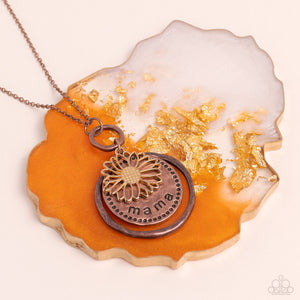 copper,floral,long necklace,Flowers for Mama - Multi Floral Necklace