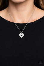 Load image into Gallery viewer, Romantic Retreat - White Rhinestone Heart Necklace Paparazzi Accessories