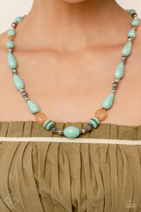 blue,crackle stone,short necklace,Nile River Redux Blue Stone Necklace