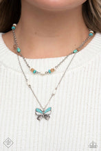 Load image into Gallery viewer, Free-Spirited Flutter Blue Butterfly Necklace Paparazzi Accessories