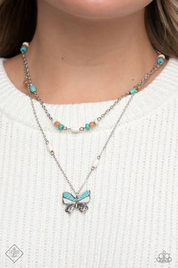 Free-Spirited Flutter Blue Butterfly Necklace Paparazzi Accessories
