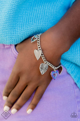 Funky Forte Multi Heart Charm Bracelet Paparazzi Accessories
