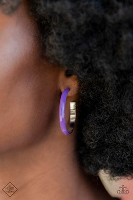 Groovy Glissando Purple Hoop Earrings Paparazzi Accessories