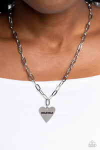 hearts,inspirational,short necklace,silver,Mama Cant Buy You Love - Silver Necklace