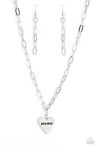 hearts,inspirational,short necklace,silver,Mama Cant Buy You Love - Silver Necklace