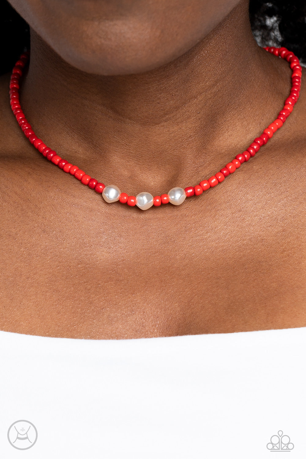 I Can SEED Clearly Now - Red Seed Bead Choker Necklace Paparazzi Accessories