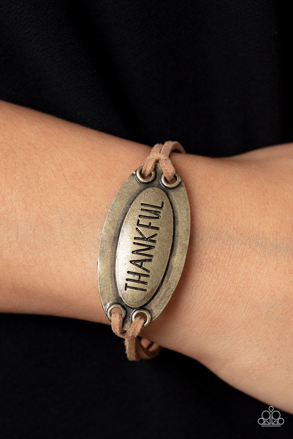 Thankful Tidings - Brass Pull-Tie Bracelet Paparazzi Accessories