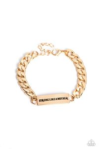 gold,inspirational,Lobster Claw Clasp,Mighty Matriarch - Gold Bracelet