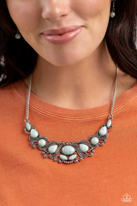 blue,crackle stone,short necklace,EYE Wish I May... - Blue Stone Necklace