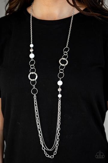 Modern Motley White Necklace Paparazzi Accessories