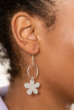 Load image into Gallery viewer, Foreshore Figurine Silver Floral Earrings Paparazzi Accessories