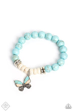 Load image into Gallery viewer, Bold Butterfly Blue Stretchy Bracelet Paparazzi Accessories