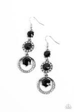 Load image into Gallery viewer, Enchanting Effulgence - Black Rhinestone Earrings Paparazzi Accessories