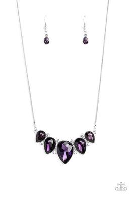Regally Refined - Purple Rhinestone Necklace Paparazzi Accessories