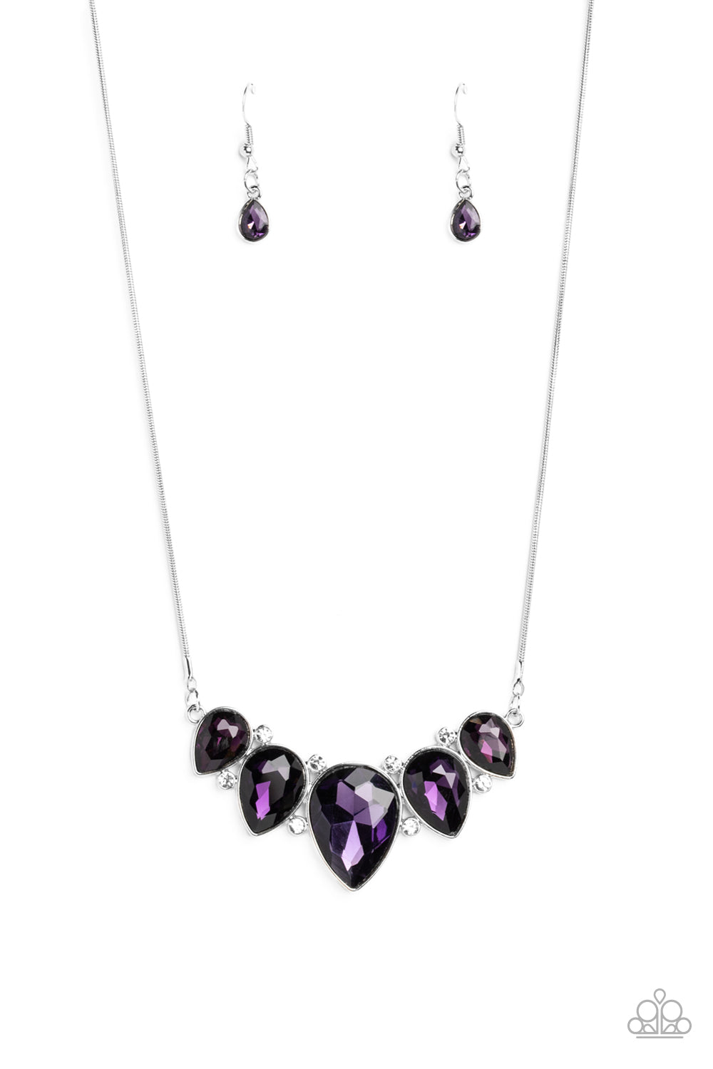 Regally Refined - Purple Rhinestone Necklace Paparazzi Accessories
