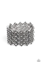 Load image into Gallery viewer, DECO in the Rough - Silver Rhinestone Stretchy Bracelet Paparazzi Accessories
