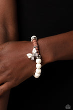 Load image into Gallery viewer, Bold Butterfly - White Stretchy Bracelet Paparazzi Accessories