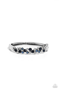 blue,hinge,rhinestones,Big City Bling - Blue Rhinestone Hinge Bracelet