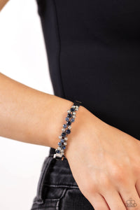 blue,hinge,rhinestones,Big City Bling - Blue Rhinestone Hinge Bracelet