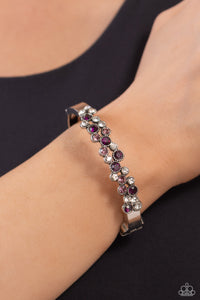 hinge,purple,rhinestones,Big City Bling - Purple Rhinestone Hinge Bracelet