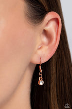 Load image into Gallery viewer, Goin Courtin - Copper Rhinestone Heart Necklace Paparazzi Accessories