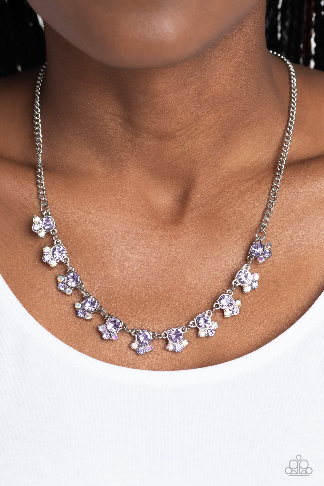 Tabloid Treasure - Purple Rhinestone Necklace Paparazzi Accessories