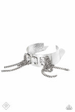 Load image into Gallery viewer, Chain Showers White Rhinestone Cuff Bracelet Paparazzi Accessories