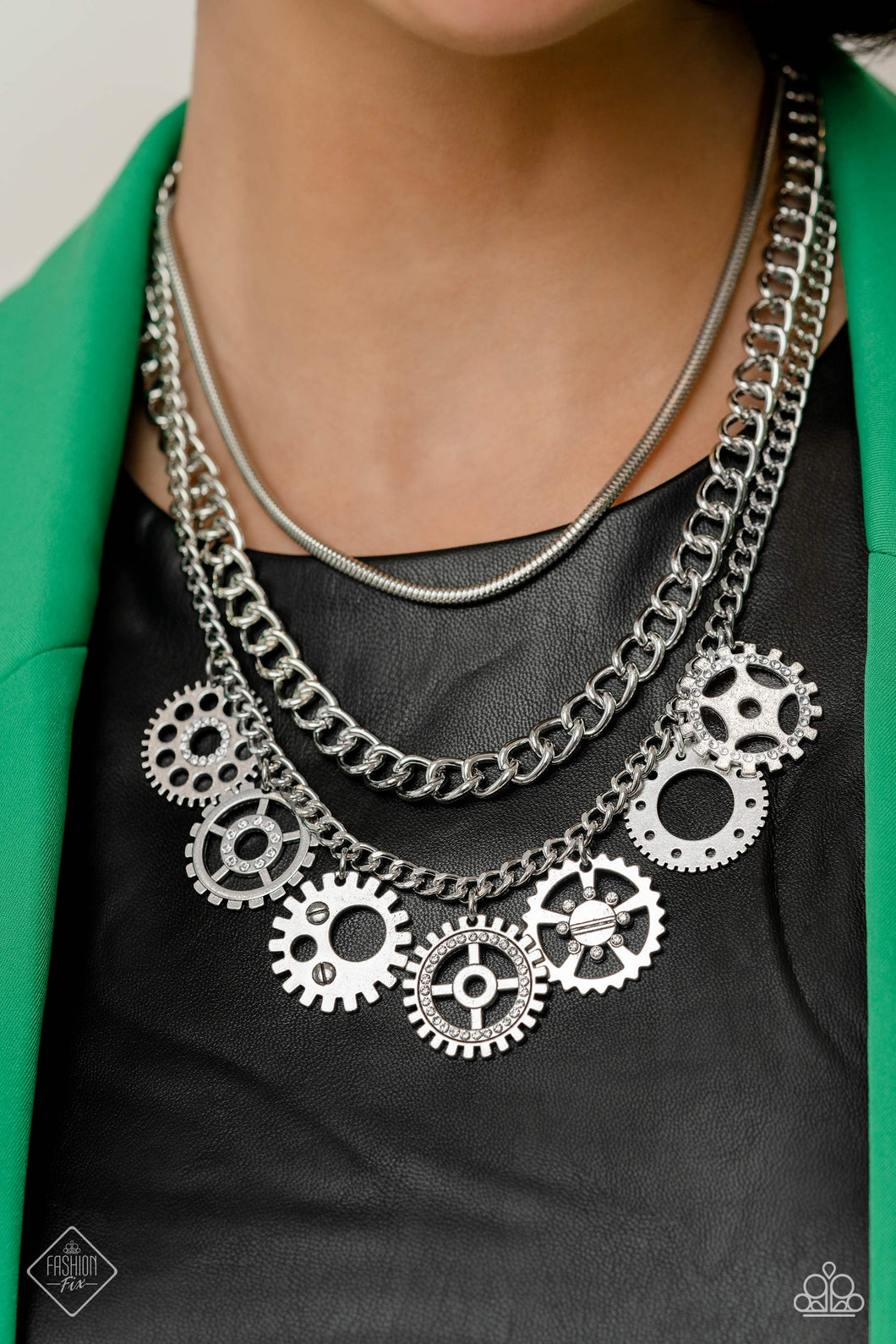 Running Out of Steampunk White Necklace Paparazzi Accessories