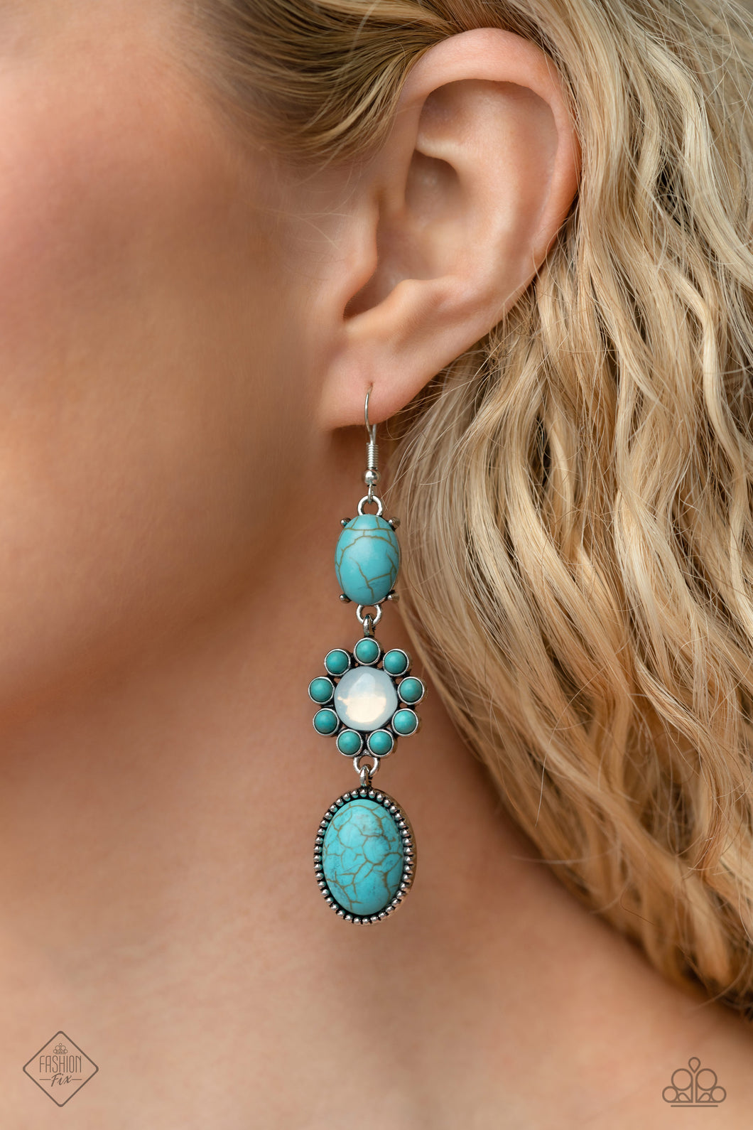 Carefree Cowboy Blue Earrings Paparazzi Accessories