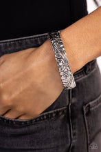 Load image into Gallery viewer, Grounded Grace - Silver Floral Hinge Bracelet