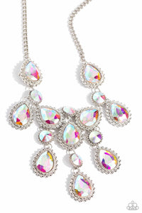 floral,iridescent,Lobster Claw Clasp,Pearls,post,rhinestones,short necklace,white,Wide Back,Life of the Party Blissentials Pack