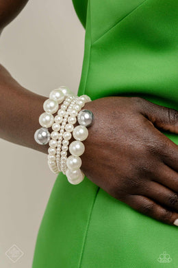 Pleasing Pirouette White Coil Bracelet Paparazzi Accessories