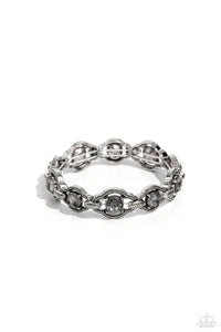 rhinestones,silver,stretchy,ROPE For The Best - Silver Rhinestone Stretchy Bracelet