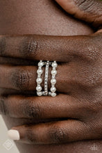 Load image into Gallery viewer, Really Bubbly White Pearl and Rhinestone Ring Paparazzi Accessories