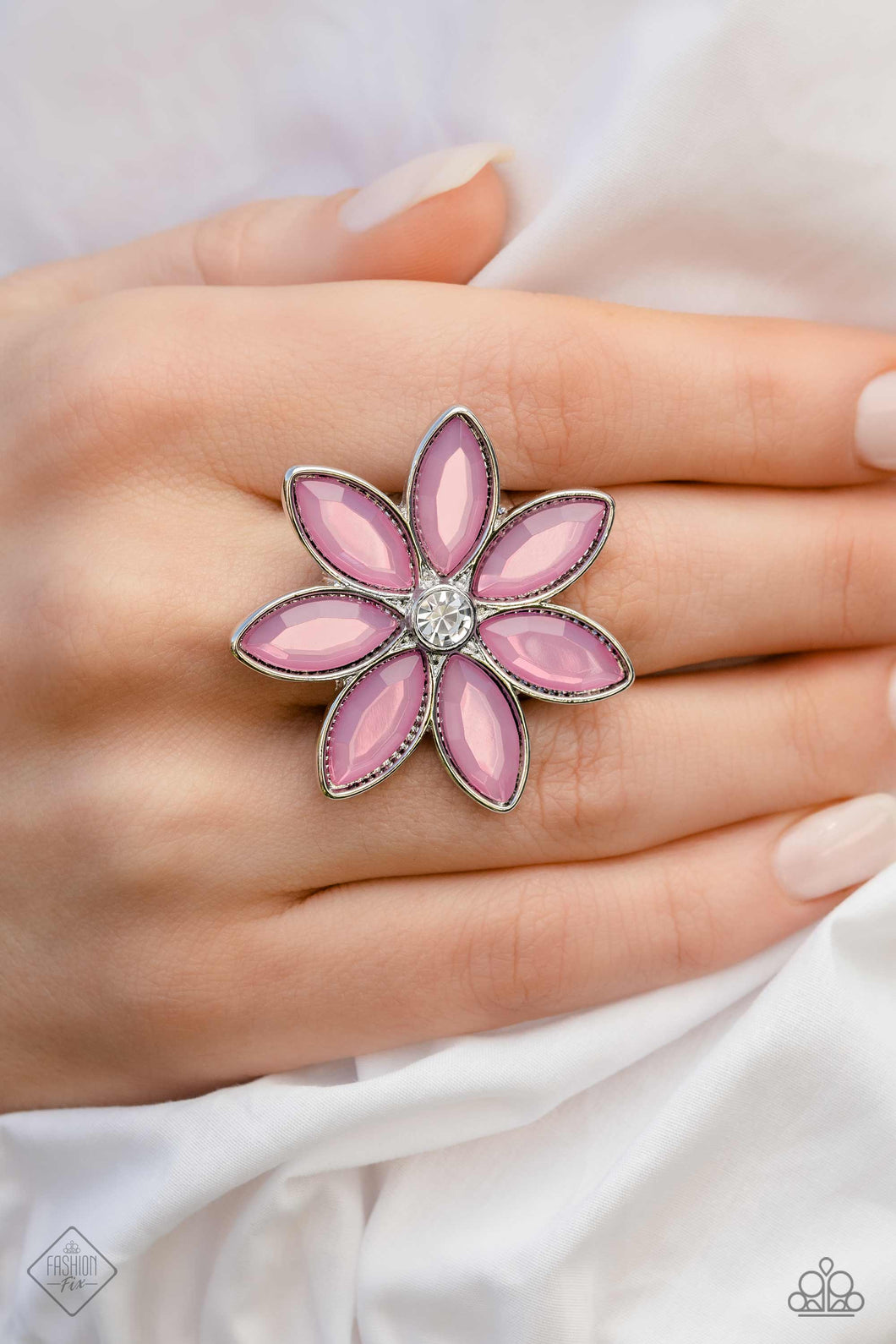 Garden My French Purple Rhinestone Floral Ring Paparazzi Accessories